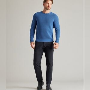 NWT Rhone Valen Waffle Knit Cashmere & Wool Blue Sweater (Lightweight) Size L